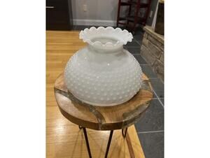 Vintage White Milk Glass Hobnail Lamp Shade